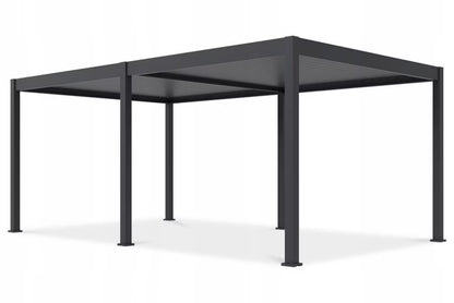 Pergola Deluxe Automatisk LED 3,6x6 m Antracit Aluminium