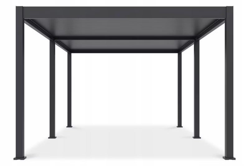 Pergola Deluxe Automatisk LED 3,6x6 m Antracit Aluminium