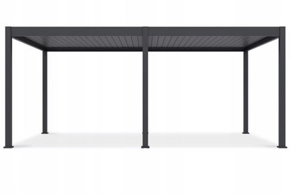 Pergola Deluxe Automatisk LED 3,6x6 m Antracit Aluminium