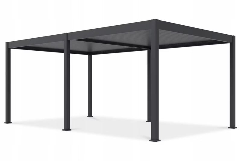 Pergola Deluxe Automatisk LED 3,6x6 m Antracit Aluminium