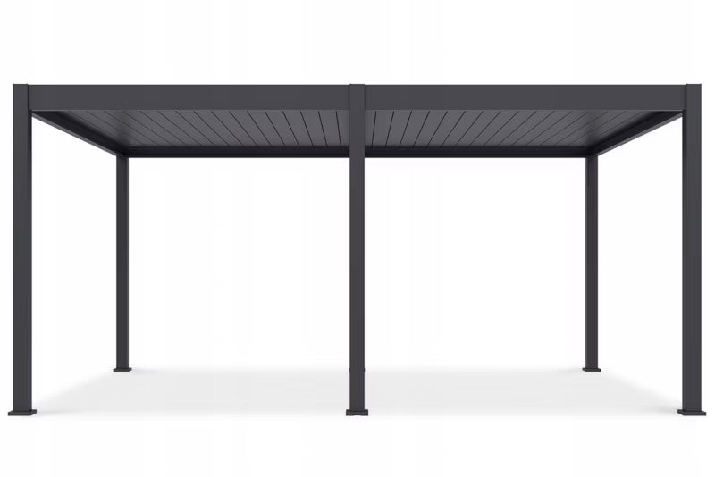 Pergola Deluxe Automatisk LED 3,6x5,3 m Antracit Aluminium