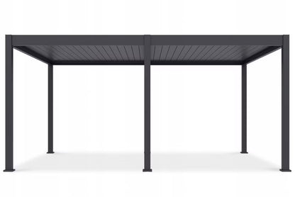 Pergola Deluxe Automatisk LED 3,6x5,3 m Antracit Aluminium