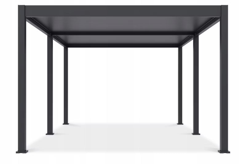 Pergola Deluxe Automatisk LED 3,6x5,3 m Antracit Aluminium