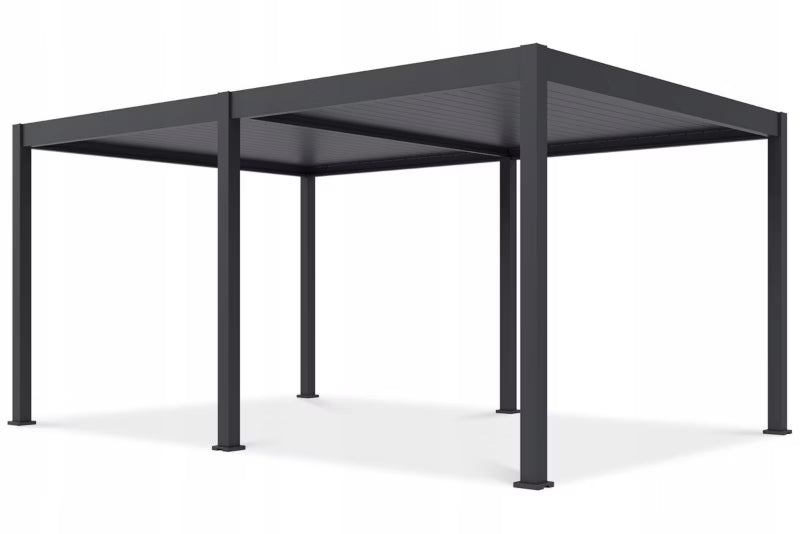 Pergola Deluxe Automatisk LED 3,6x5,3 m Antracit Aluminium
