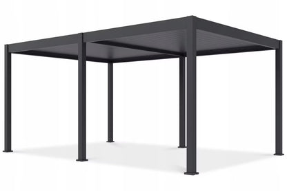 Pergola Deluxe Automatisk LED 3,6x5,3 m Antracit Aluminium