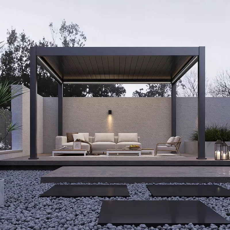 Pergola DELUXE PRO 4x4 m Aluminium med LED