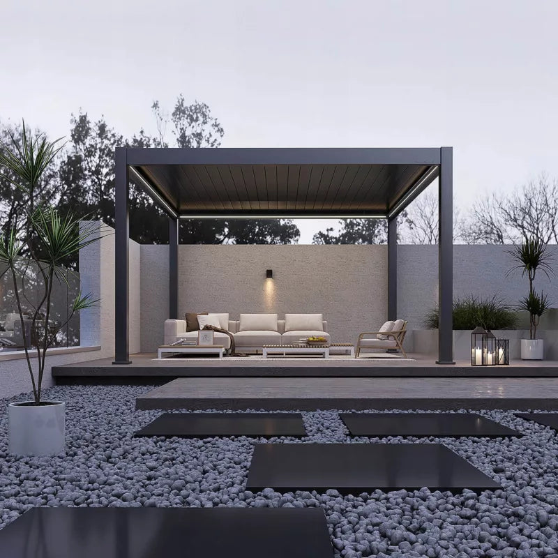 Pergola DELUXE PRO 4x4 m Aluminium med LED