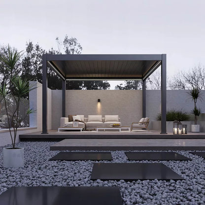 Pergola DELUXE PRO 4x4 m Aluminium med LED