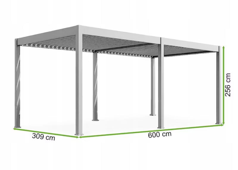 Pergola DELUXE PRO AUTOMATIC 3x4 m med LED Lys