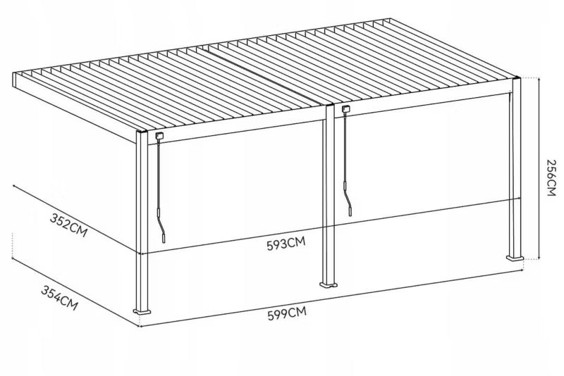 Pergola Deluxe Wall 3,6x6 m Antracit