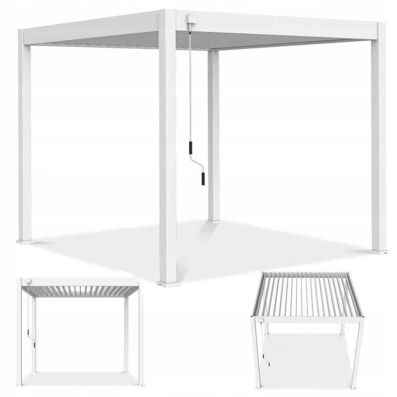 Pergola Elegance 3x3 m Hvid Aluminium