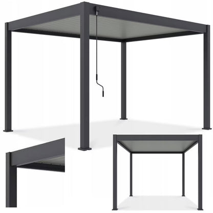 Pergola Elegance 3x4 m Antracit med LED