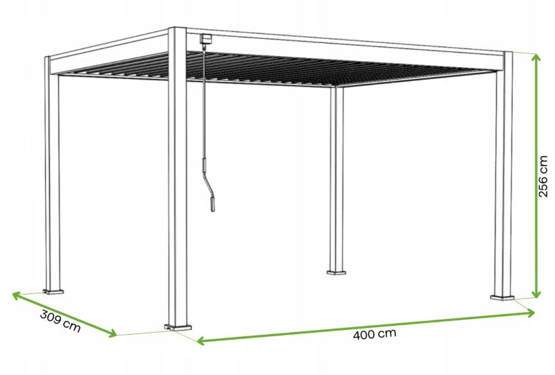 Pergola Elegance 3x4 m Hvid Aluminium
