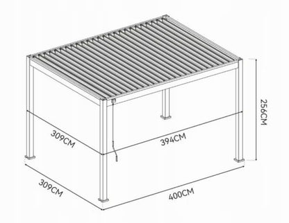 Pergola Elegance 3x4 m Hvid Aluminium