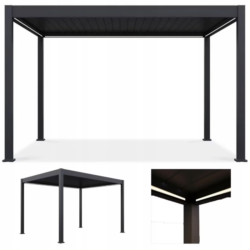 Pergola Elegance 3x4 m med LED-Belysning