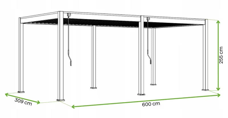 Pergola Elegance 3x6 m Antracit Aluminium