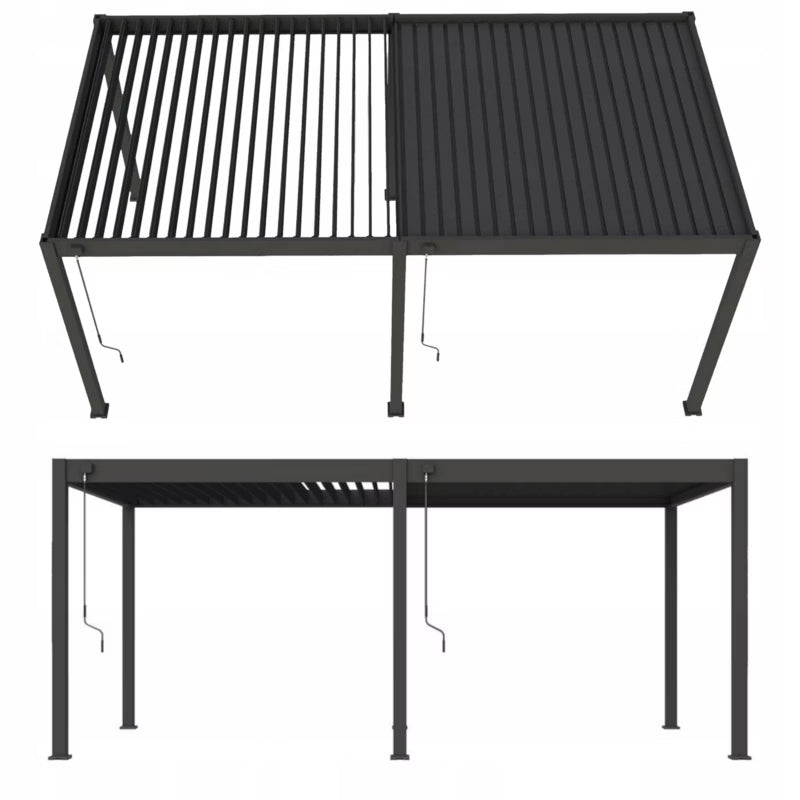 Pergola Elegance 3x6 m Væghængt Antracit