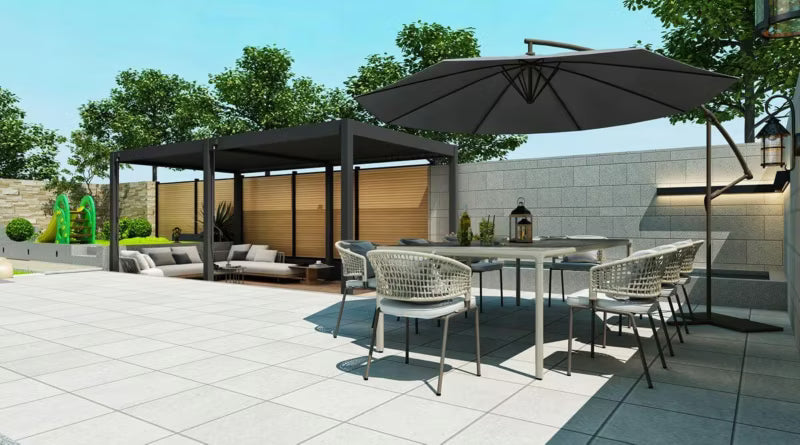 Pergola Elegance 3x6 m Væghængt Antracit