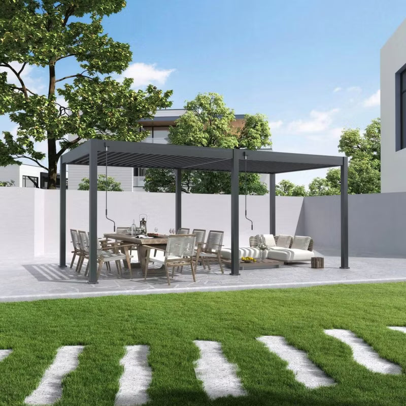 Pergola Elegance 3x6 m Væghængt Antracit