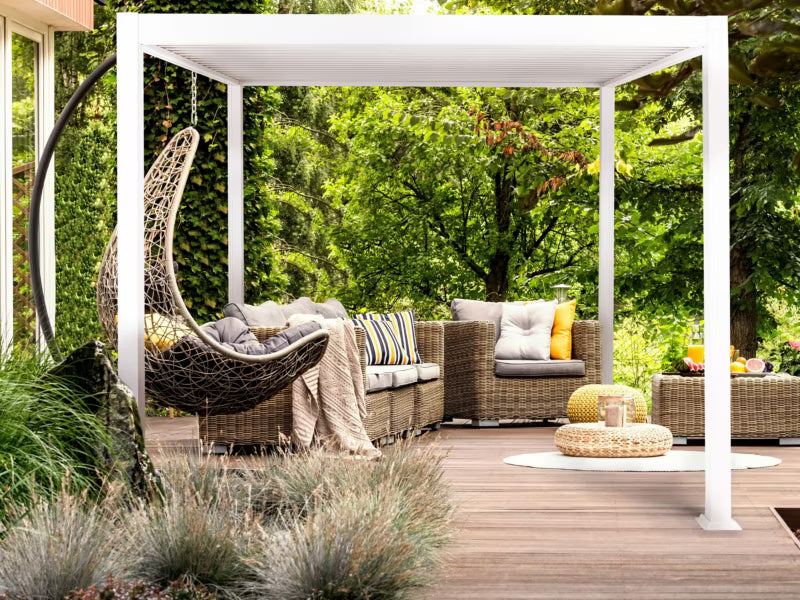 Pergola Fornoli 296x296 cm Hvid Aluminium