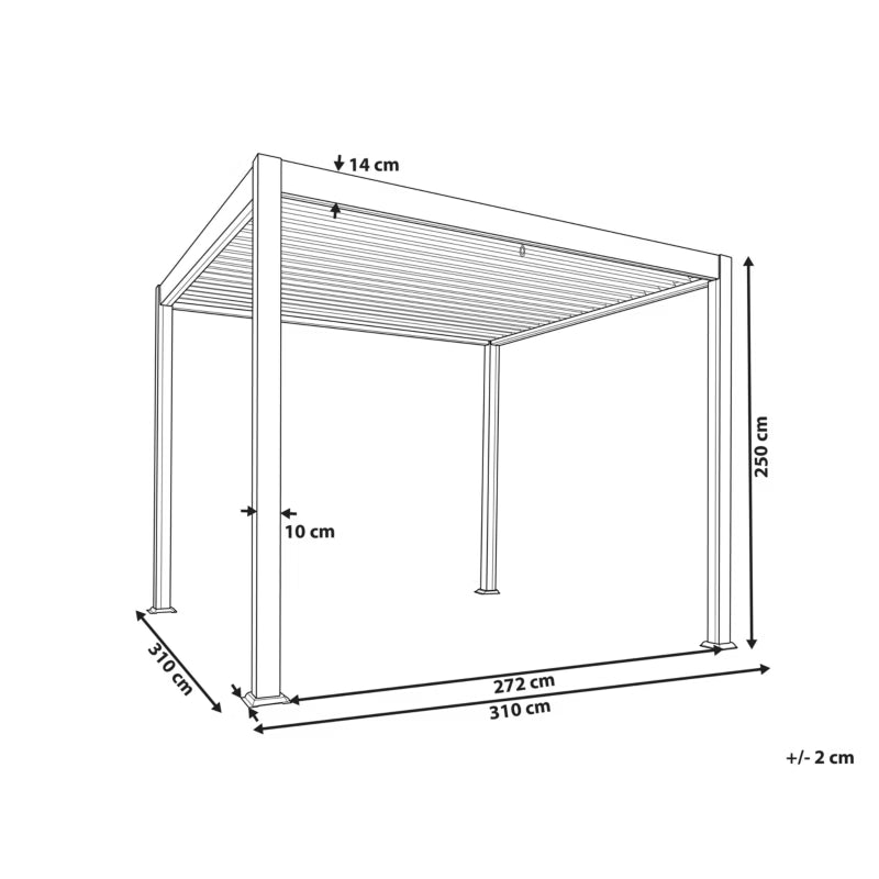 Pergola Fornoli 296x296 cm Hvid Aluminium