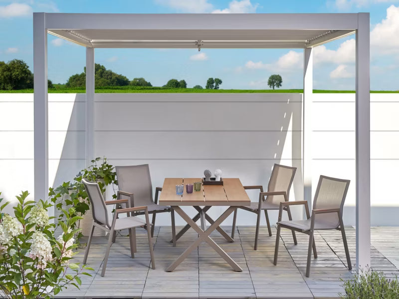 Pergola Fornoli 296x296 cm Hvid Aluminium
