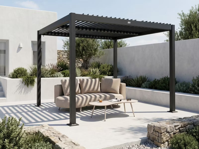 Pergola Fornoli 296x296 cm Sort Aluminium