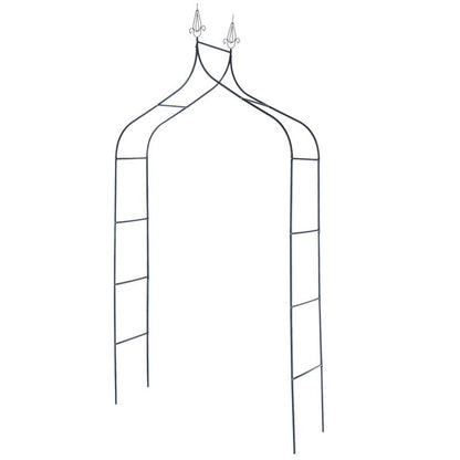 KADAX metalhavepergola 255 cm bue med blomster støtte til roser og klatreplanter 1 stk.