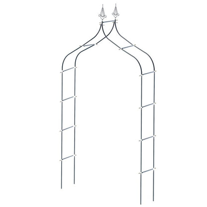 KADAX metalhavepergola 255 cm bue med blomster støtte til roser og klatreplanter 1 stk.