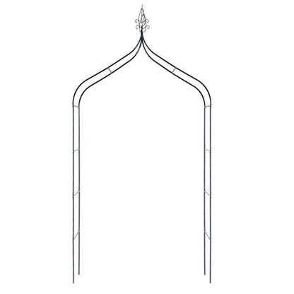 KADAX metalhavepergola 255 cm bue med blomster støtte til roser og klatreplanter 1 stk.