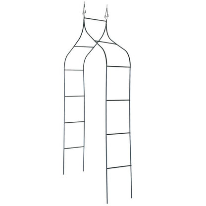 KADAX metalhavepergola 255 cm bue med blomster støtte til roser og klatreplanter 1 stk.