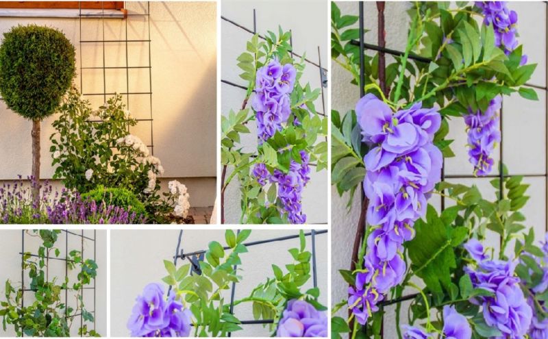 KADAX udendørs metalpergola til planteunderstøttelse – klatreplanter og blomster, gitter 45x150 cm, 1 stk.