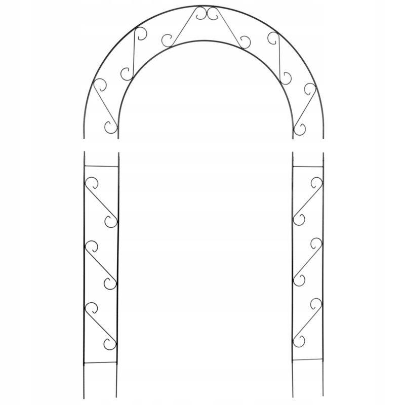 KADAX udendørs metalpergola bue til klatreplanter roser 240 cm støtte 1 stk.