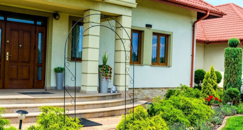 KADAX udendørs metalpergola bue til klatreplanter roser 240 cm støtte 1 stk.