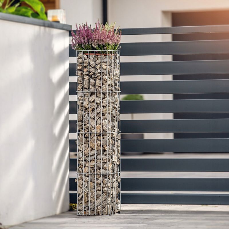 KADAX pergola til haven med gabion-stolpe, planteunderstøttelse, 120 cm, 1 stk.