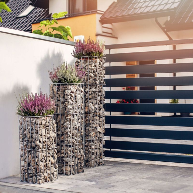 KADAX pergola til haven med gabion-stolpe, planteunderstøttelse, 120 cm, 1 stk.