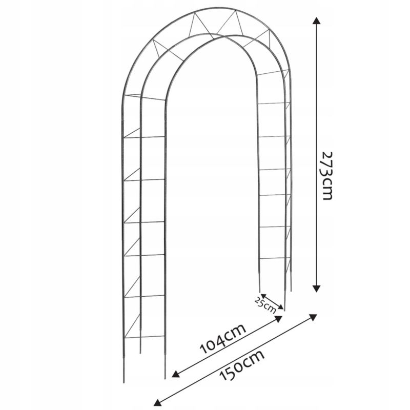 KADAX Havepergola Bue til Blomster i Metal 273 cm, 1 stk.