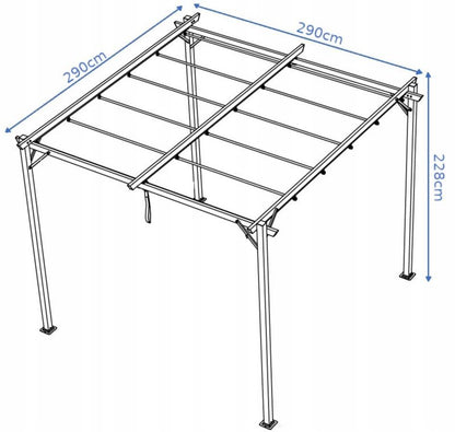 Pergola Sprint 3x3 m Grå Stål