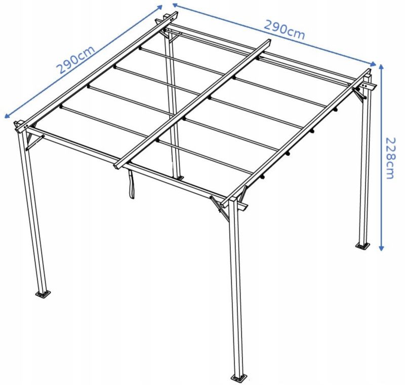 Pergola Sprint 3x3 m Grå Stål