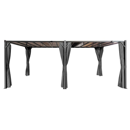 Bioklimatisk Pergola 3x6 m 18 m² Lameltag med Gardiner
