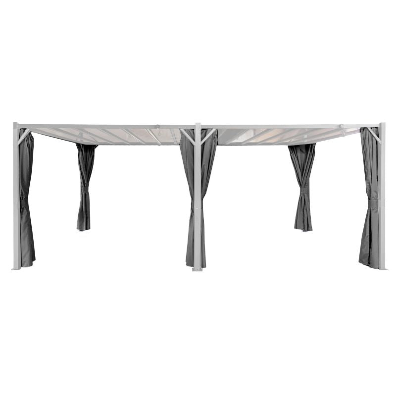 Bioklimatisk Pergola 3x6 m 18 m² Lameltag med Gardiner