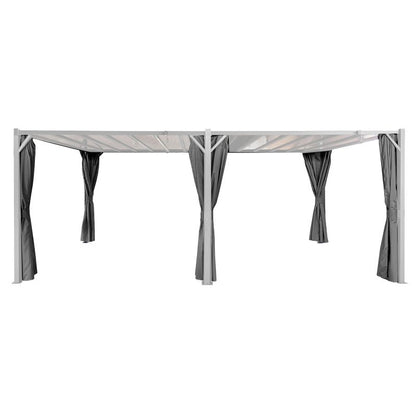 Bioklimatisk Pergola 3x6 m 18 m² Lameltag med Gardiner