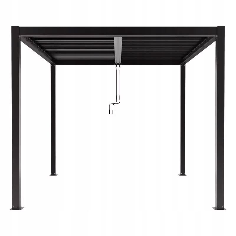 Aluminium Pergola 3x4 m Med LED Lys Manuelt Justerbart Tag