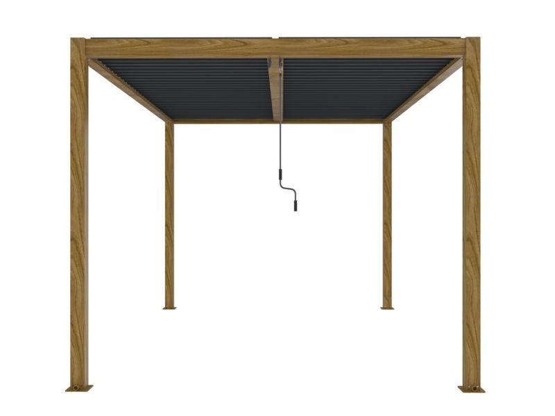 Aluminiumspergola 3x4 m med LED-lys og justerbart tag