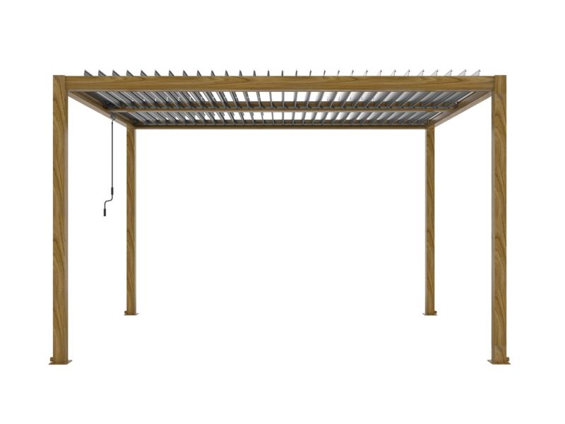 Aluminiumspergola 3x4 m med LED-lys og justerbart tag