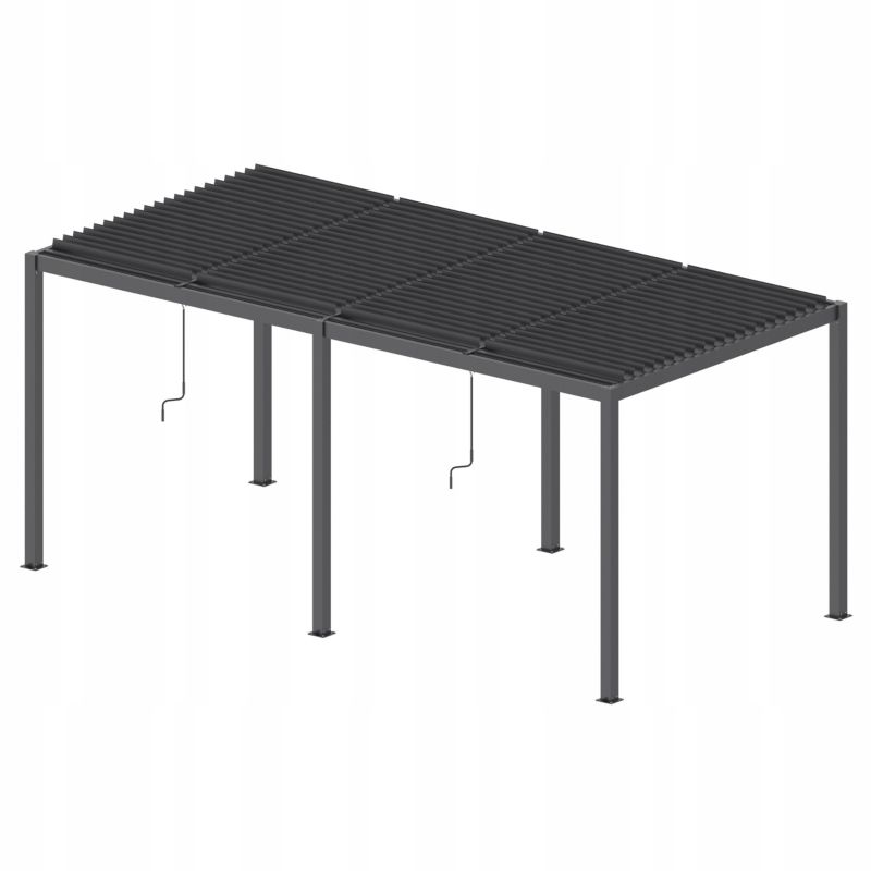 Aluminiumspergola 7,8x3 m med LED og manuelt justerbart tag Antracit