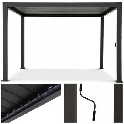 Aluminiumspær Premium 3x4 m Regulerbart Tag Antracit