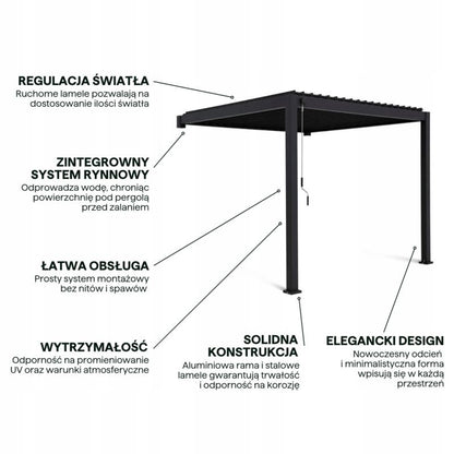 Pergola Premium Wall 300x300 cm Antracit