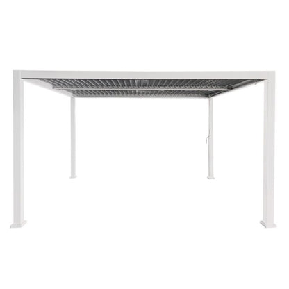 Aluminiumspergola 3x4 m med Justerbart Tag Hvid