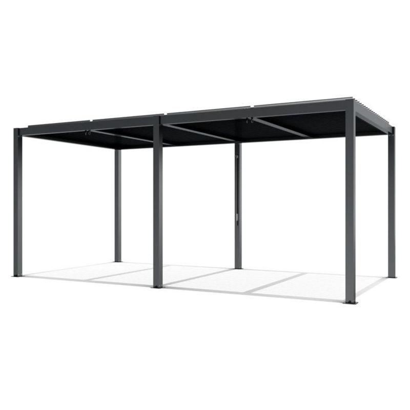 Aluminiumspalier 5,8x4 m med manuelt åbent tag Antracit